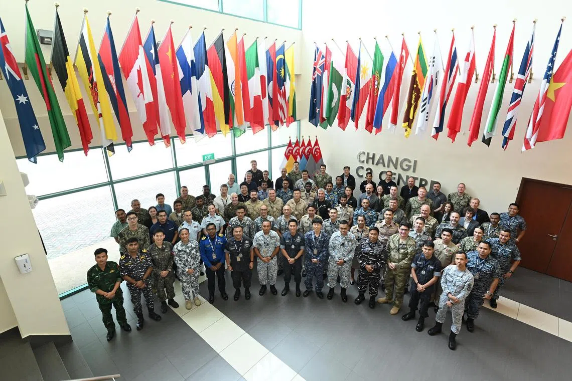 Exercise SEACAT personnel from 18 participating countries at CC2C in RSS Singapura - Changi Naval Base.