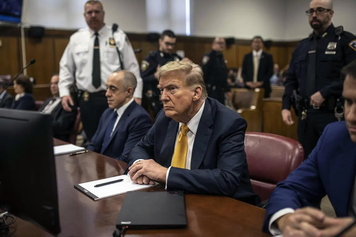 Former US president Donald Trump faces an uphill battle getting his hush money conviction overturned, since much of the conduct at issue in the case predated his time in office. PHOTO: REUTERS