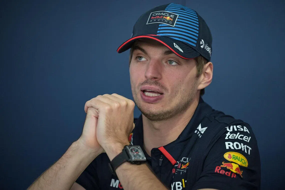 Red Bull Racing's Dutch driver Max Verstappen speaks during an interview with AFP at the Hermanos Rodriguez racetrack, in Mexico City on October 24, 2024, ahead of the upcoming Formula One Mexico City Grand Prix next October 27. (Photo by Yuri CORTEZ / AFP)