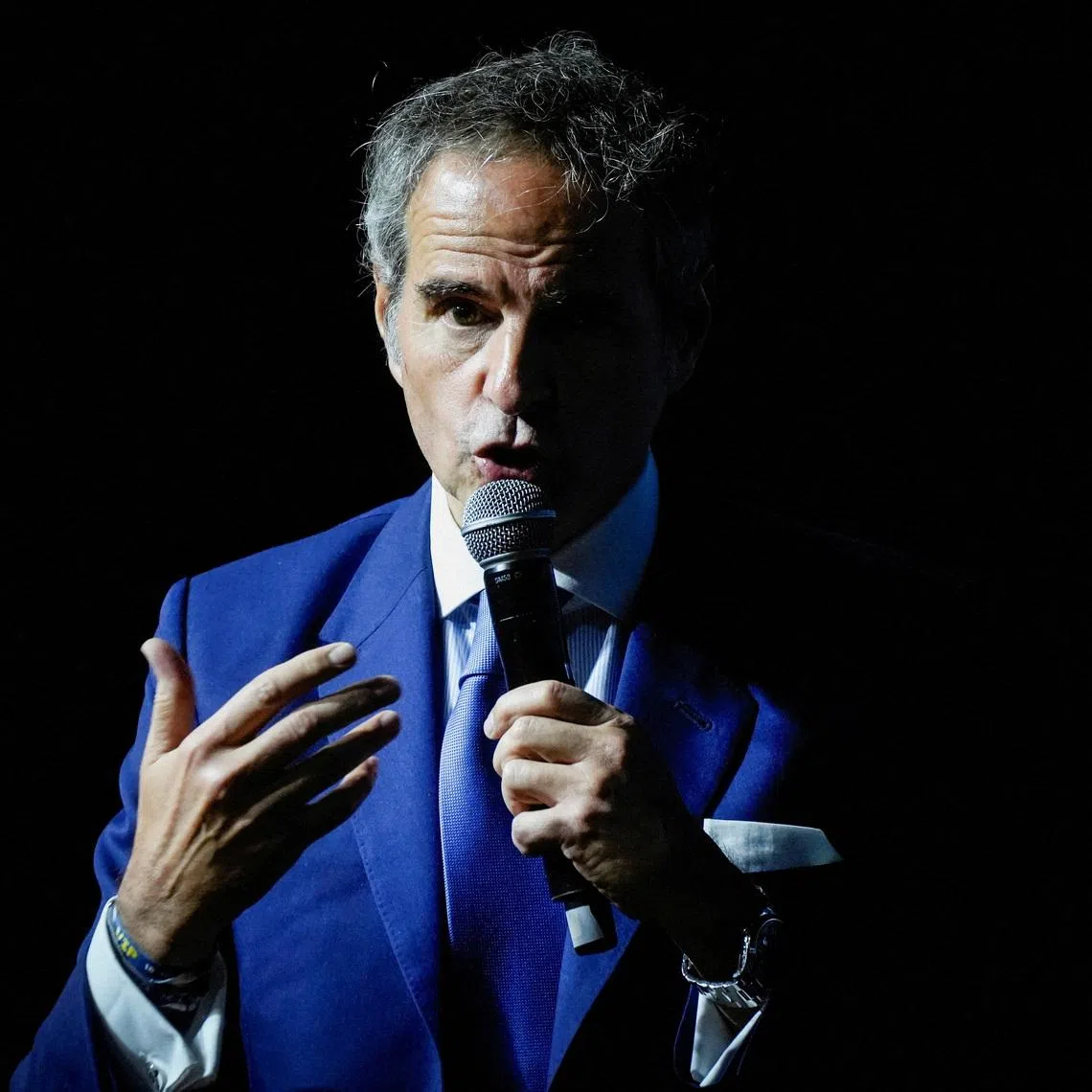 FILE PHOTO: Rafael Grossi, Director General of the International Atomic Energy Agency (IAEA), outlines his priorities as a candidate for United Nations Secretary-General during an event framing his bid around diplomacy, sustainable development and international cooperation, in Buenos Aires, Argentina, December 22, 2025. REUTERS/Mariana Nedelcu/File Photo