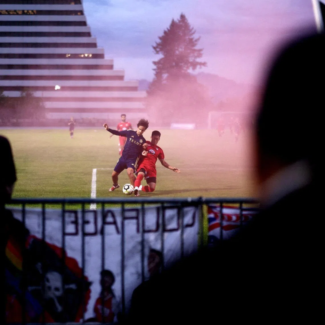 Soccer Football - FIFA World Cup 2026 - TSS FC Rovers Feature - Swangard Stadium, Vancouver, Canada - June 25, 2026 TSS Rovers in action during their league decider against Vancouver Whitecaps Academy in the British Columbia Premier League at the Swangard Stadium in Vancouver REUTERS/Lee Smith