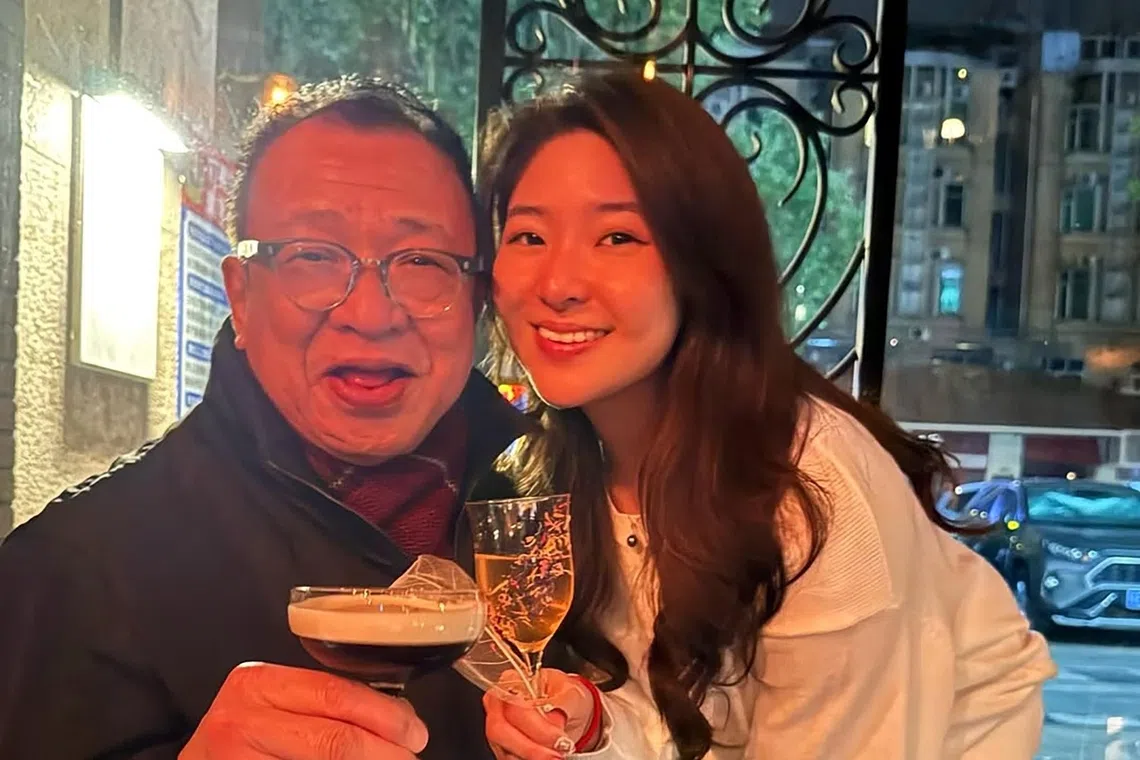 Ms Charmaine Hui with her late father Benz Hui.