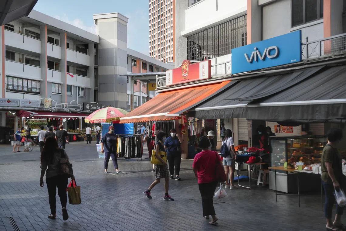 Morning crowd at Clementi Town Centre on Aug 7, 2021.