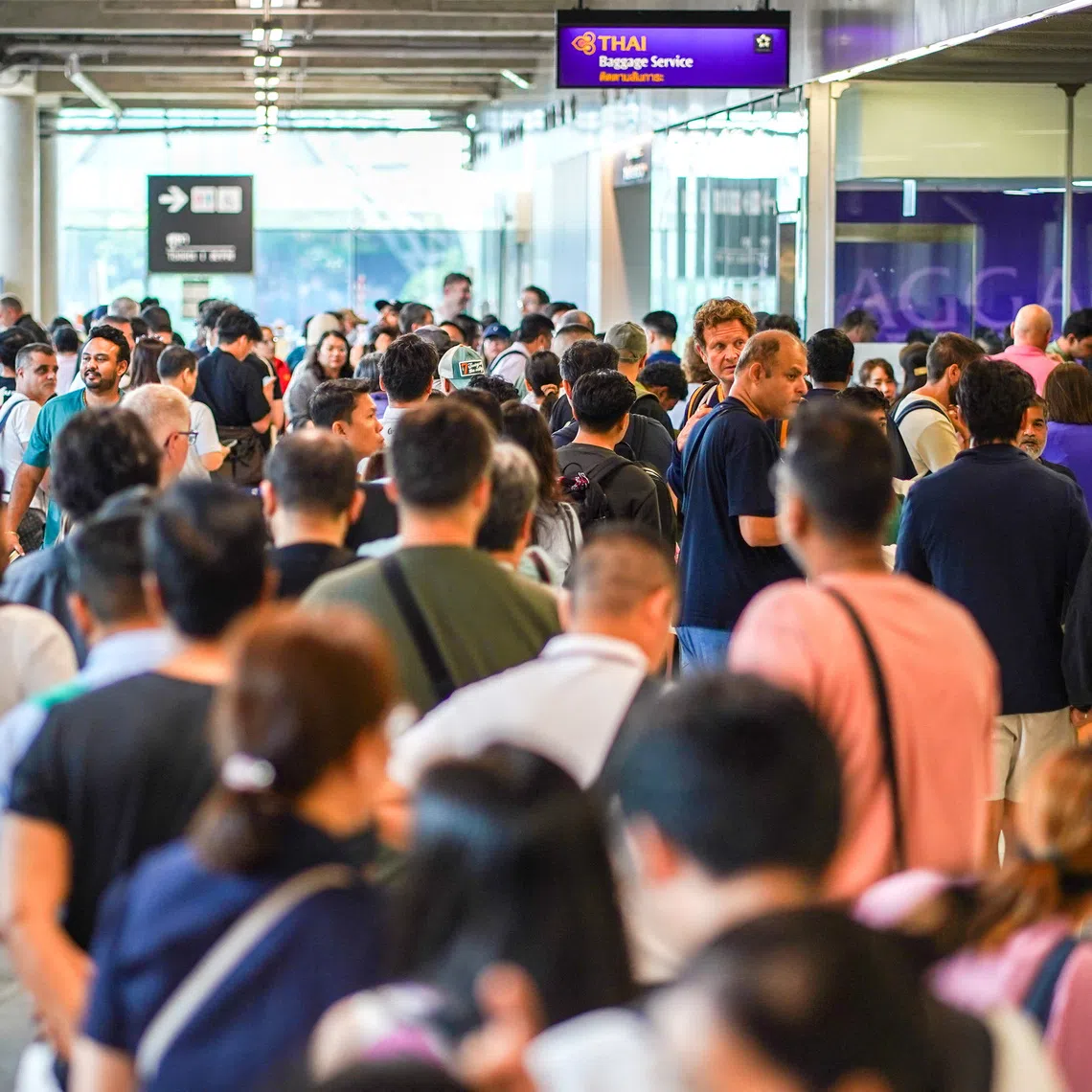 Around 5,600 bags from Thai Airways flights remain stranded at the airport, said the airline.