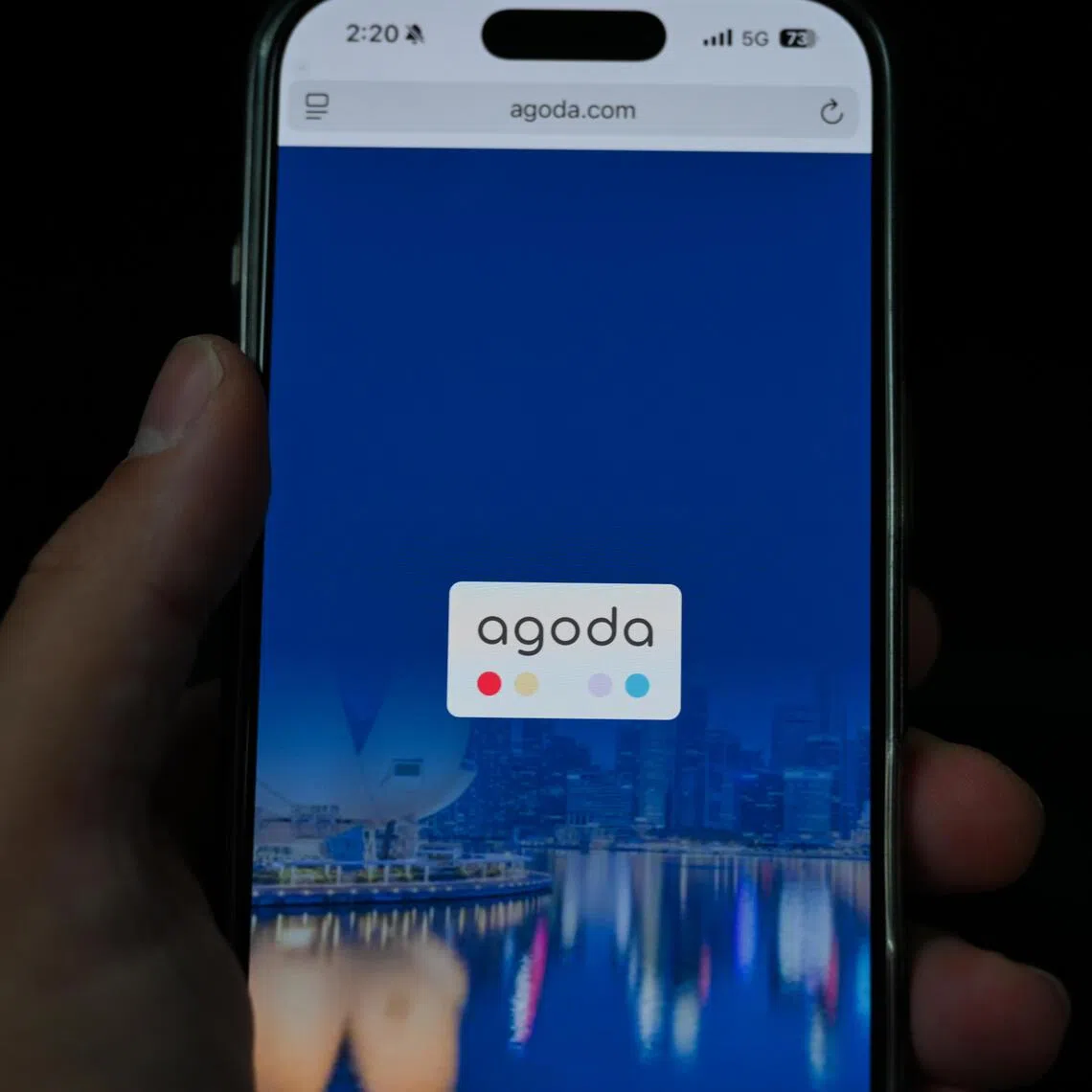 Generic pictures of the Agoda website on a mobile phone, on Sep 17, 2025.