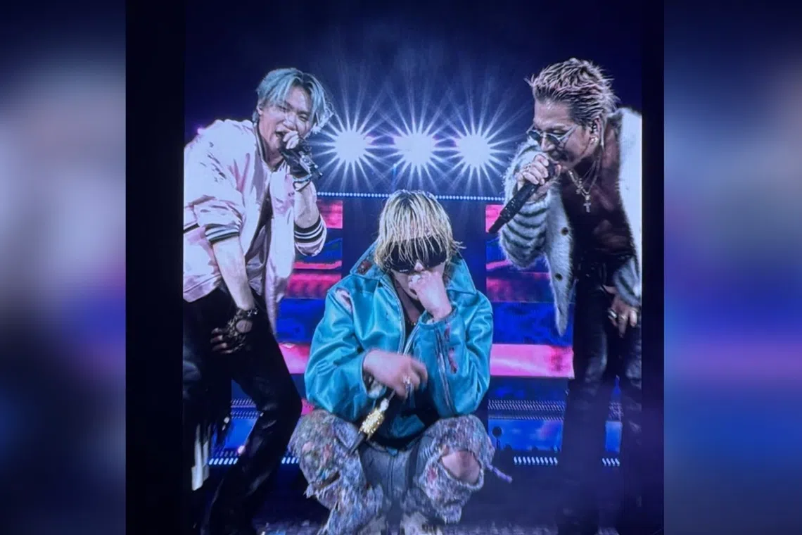 (From left) Daesung, G-Dragon and Taeyang delivered a spectacular performance at the National Stadium on Oct 17, celebrating their 20th anniversary with the XX: Cosmos world tour.