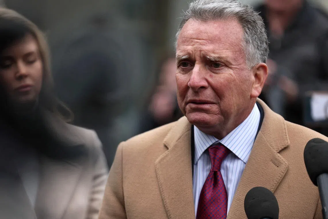 FILE PHOTO: U.S. Middle East envoy Steve Witkoff speaks to members of the news media with White House press secretary Karoline Leavitt outside of the West Wing at the White House in Washington, U.S., March 6, 2025. REUTERS/Leah Millis/File Photo