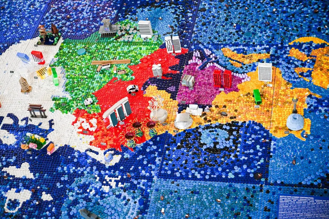 An aerial view of the artwork at Rivervale Community Club.