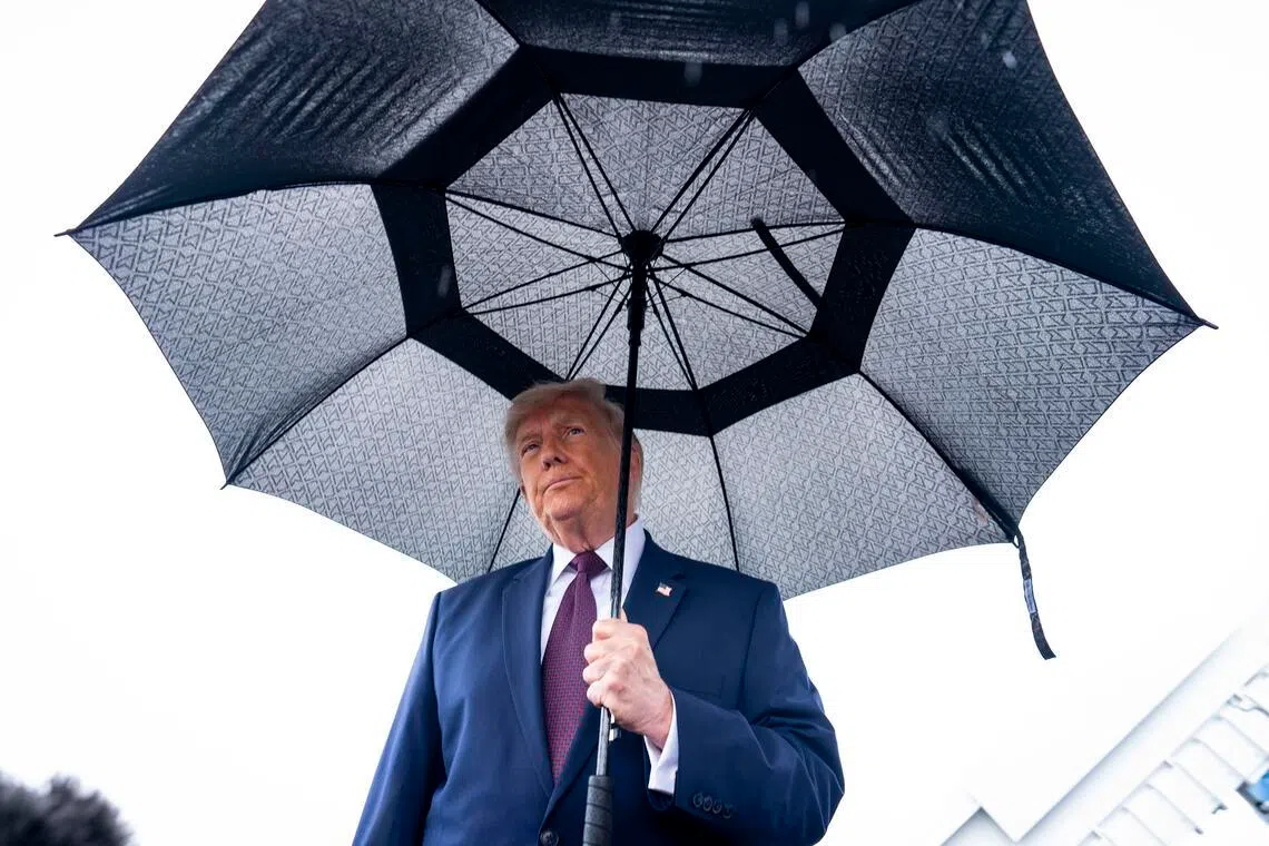 President Donald Trump speaking to reporters in Reading, Pennslyvania, on June 23.