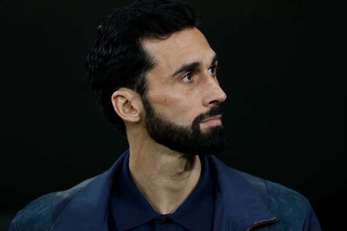 Soccer Football - LaLiga - Real Madrid v Atletico Madrid - Santiago Bernabeu, Madrid, Spain - March 22, 2026 Real Madrid coach Alvaro Arbeloa before the match REUTERS/Jon Nazca