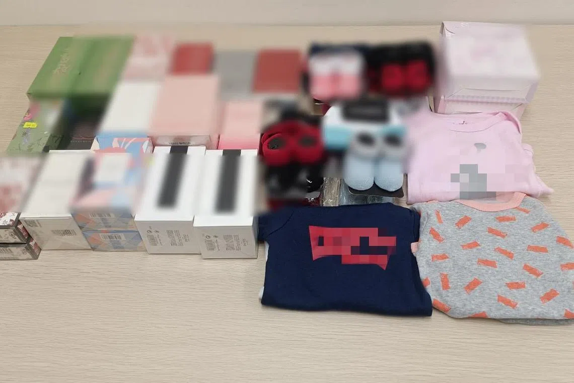 officers seized more than 600 pieces of alleged trademark-infringing goods including perfumes, apparel and stationery sets.