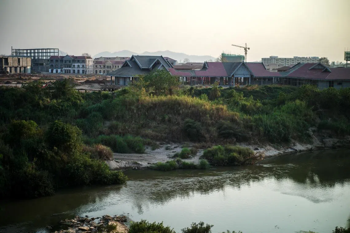 FILE PHOTO: A generic view of Shwe Kokko city, a casino, entertainment, and tourism complex are seen under construction from Thailand's side of the border, following the arrest of a gambling tycoon, She Zhijiang, who developed the city, in Thailand in 2022, in Mae Sot district, Thailand, March 9, 2020. REUTERS/Panu Wongcha-um/File Photo