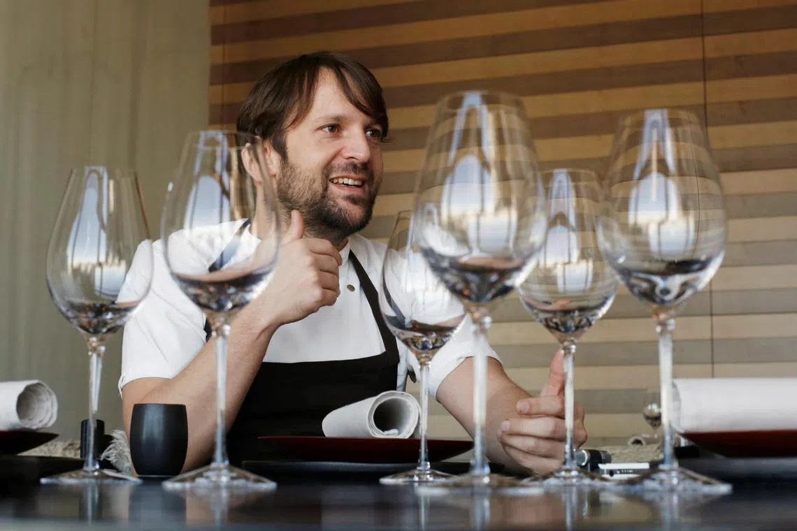 FILE PHOTO: Rene Redzepi, the head chef of Noma in Copenhagen, talks during an interview with Reuters at Noma at Mandarin Oriental Tokyo February 10, 2015. REUTERS/Yuya Shino/File Photo