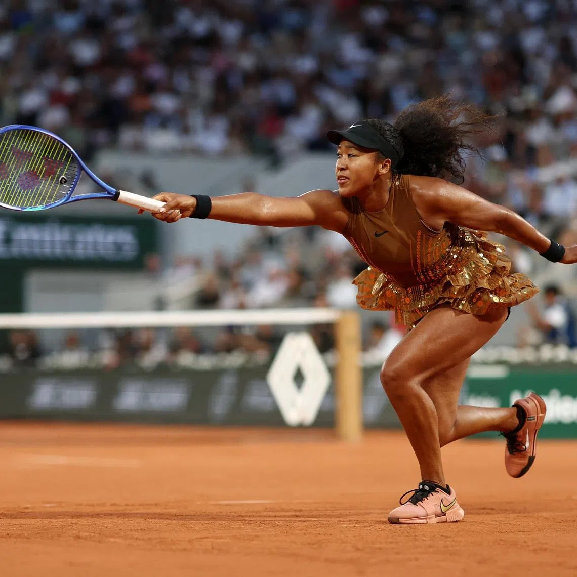 Tennis - French Open - Roland Garros, Paris, France - June 1, 2026 Japan's Naomi Osaka in action during her fourth round match against Belarus' Aryna Sabalenka REUTERS/Stephane Mahe