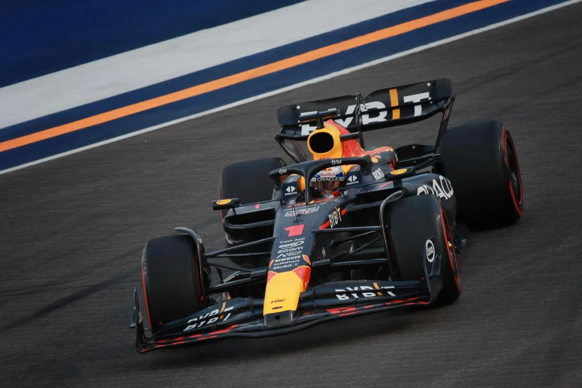Red Bull's Max Verstappen In action during the qualifying session.