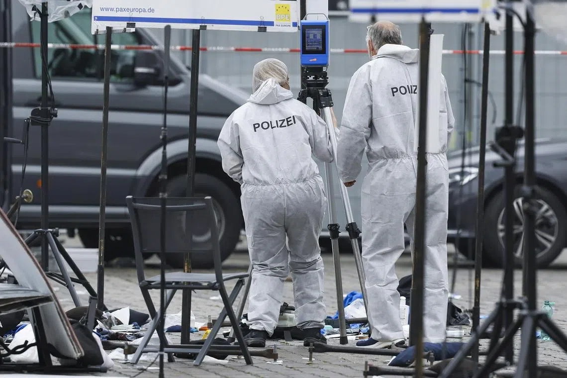 A 25-year-old man, originally from Afghanistan, severely injured six people at an anti-Islam event in Mannheim, Germany. A police officer later died from his injuries. 