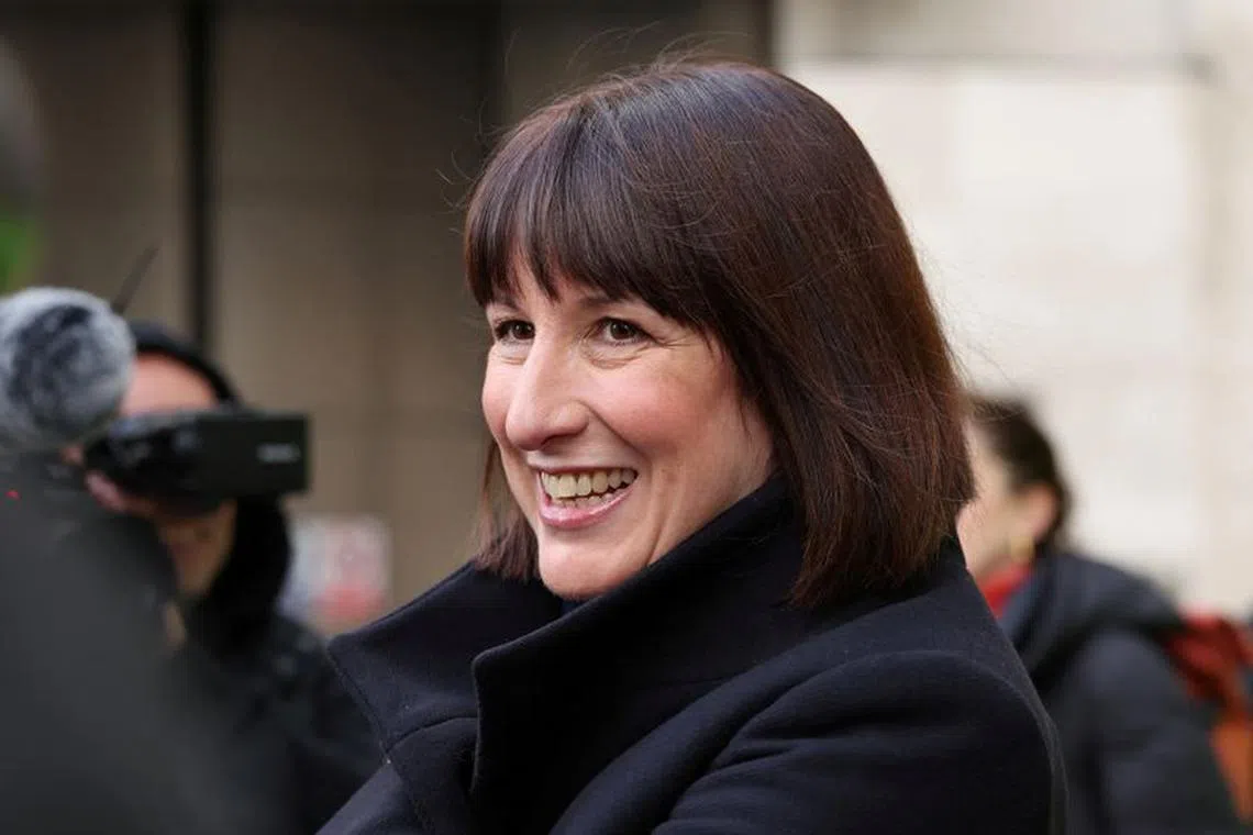 FILE PHOTO: British Shadow Chancellor of the Exchequer Rachel Reeves looks on outside the BBC Broadcasting House, after her appearance on 'Sunday with Laura Kuenssberg', in London, Britain, November 19, 2023. REUTERS/Isabel Infantes