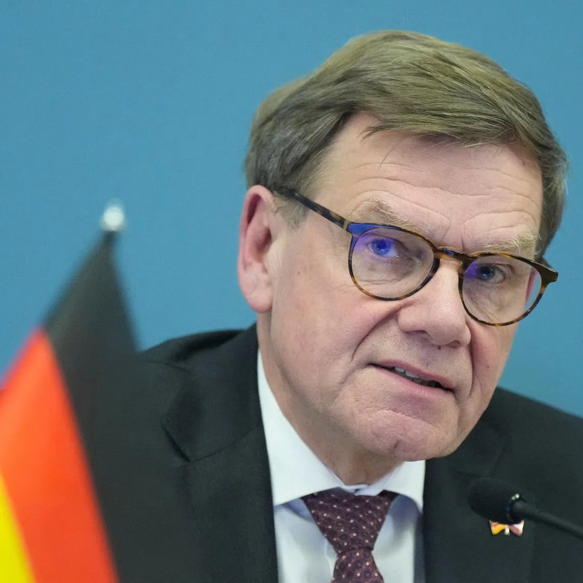 German Minister of Foreign Affairs Johann Wadephul speaks during news conference in Riga, Latvia January 26, 2026. REUTERS/Ints Kalnins