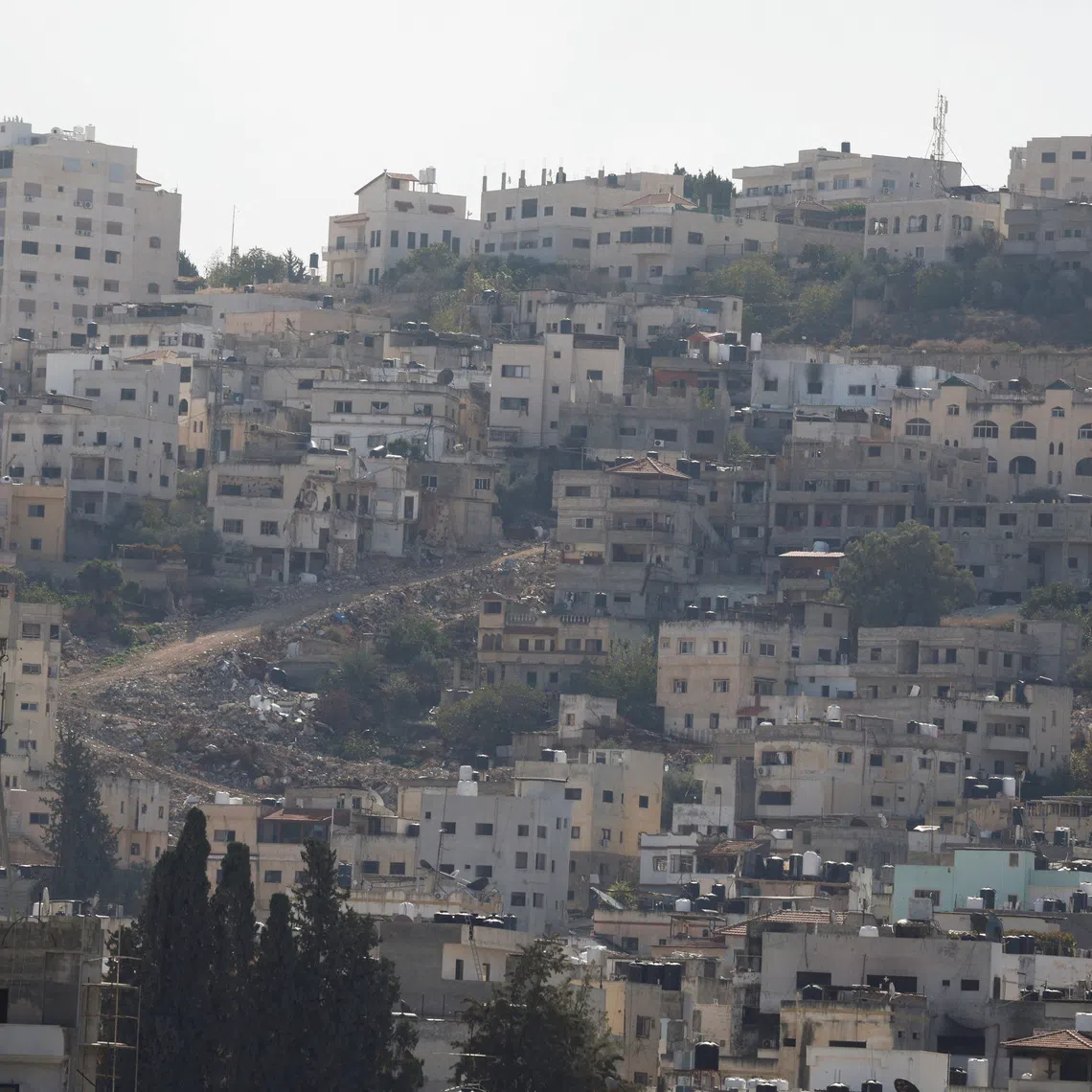 The buildings and streets of Jenin refugee camp amid an ongoing Israeli military operation, in the Israeli-occupied West Bank on Nov 19.