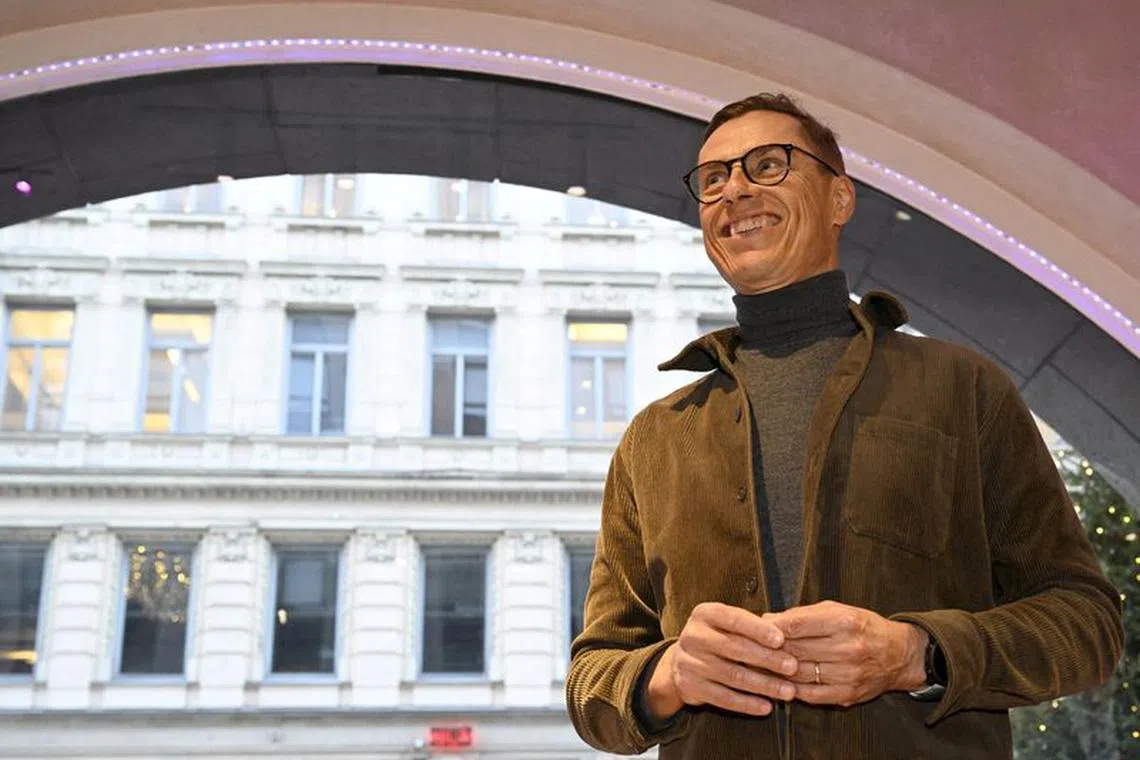NCP presidential candidate Alexander Stubb campaigns in Helsinki, Finland, January 11, 2024. Lehtikuva/Vesa Moilanen via REUTERS