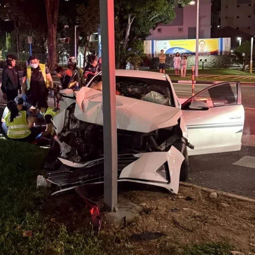 A 40-year-old man was taken conscious to Ng Teng Fong General Hospital.