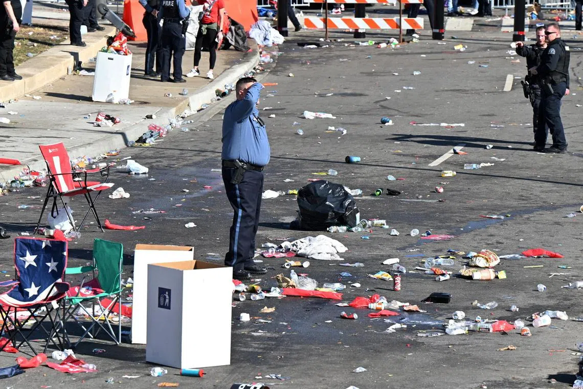 The shooting took place on Feb 14 at a victory parade which had attracted up to a million fans to downtown Kansas City.