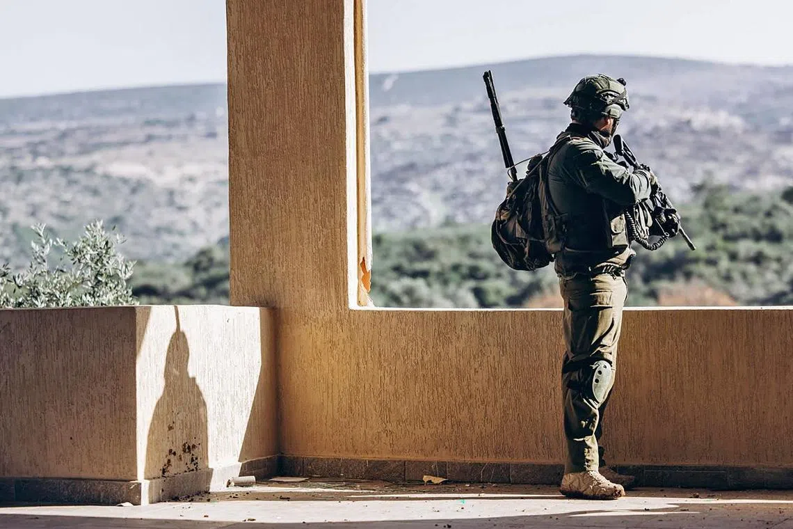 An Israeli soldier in western Lebanon in January.