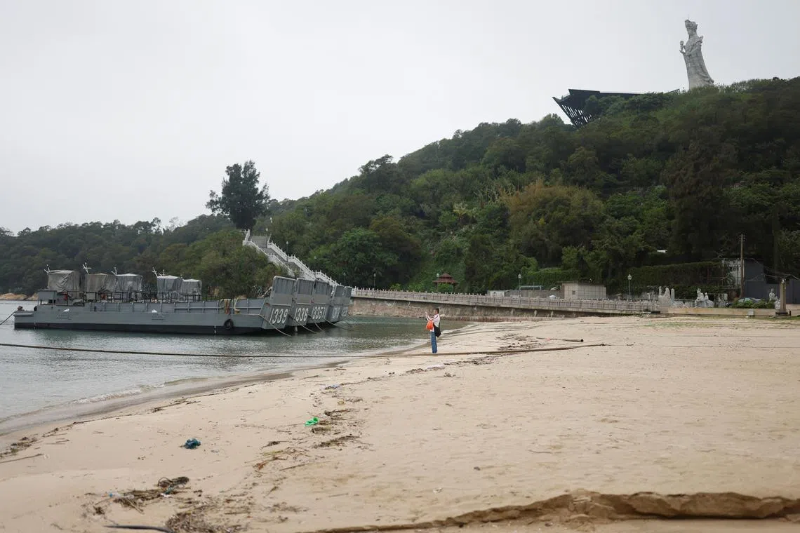 The Taiwan Navy's landing crafts on Nangan island, part of the Matsu archipelago in Taiwan, in April.