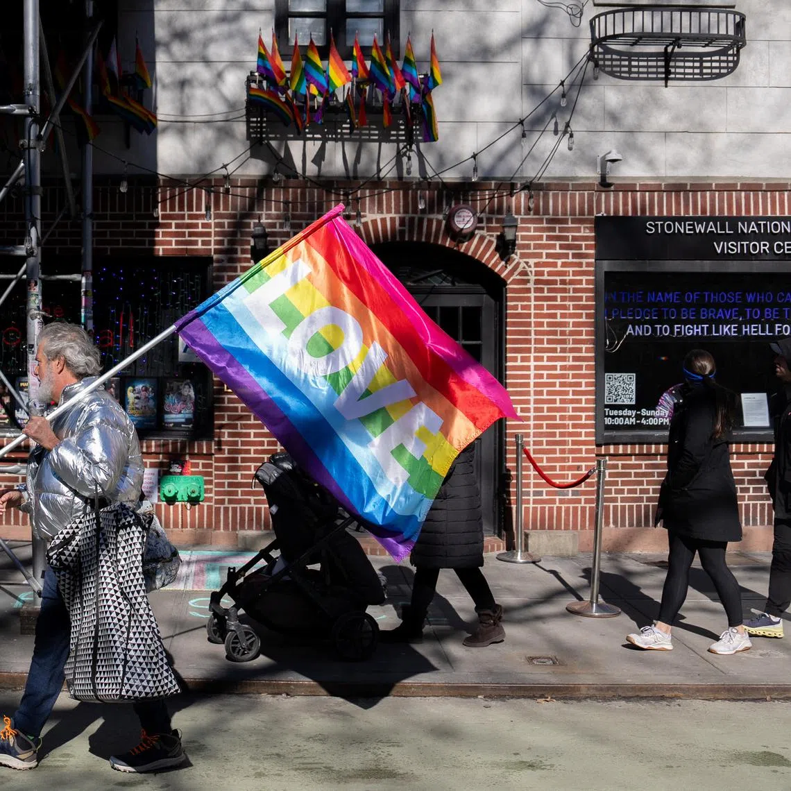 People protest against Mr Donald Trump's administration's move to restrict transgender rights, in New York City, on Feb 14.