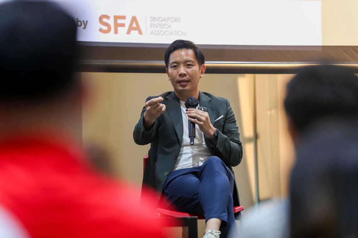 Mr. Alvin Tan (Ministry of Trade and Industry, Ministry of National Development), answering questions during the fireside chat at Devan Nair Institute.