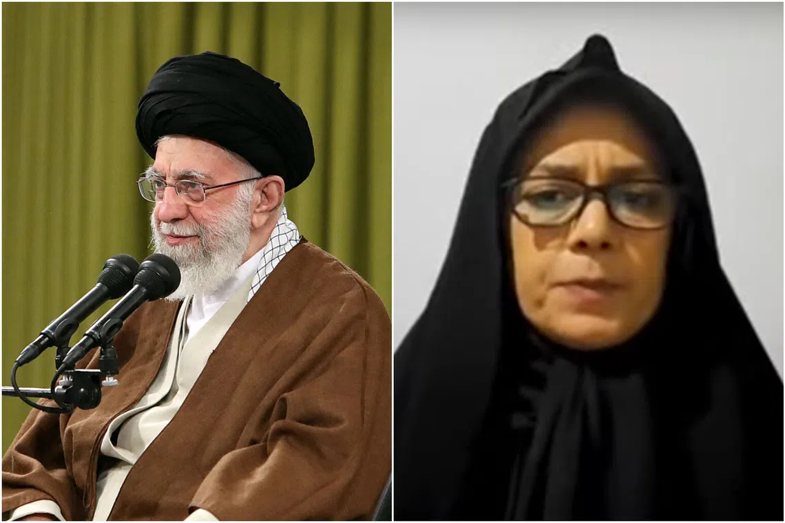 Ms Farideh Moradkhani (right) is a niece of Iranian supreme leader Ayatollah Ali Khamenei.