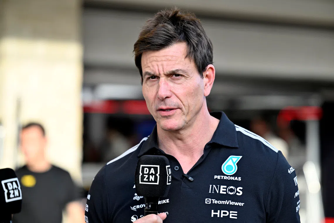 Formula One F1 - United States Grand Prix - Circuit of the Americas, Austin, Texas, U.S. - October 24, 2026 Mercedes team principal Toto Wolff is interviewed after Andrea Kimi Antonelli finishes in pole position IMAGN IMAGES via Reuters/Jerome Miron