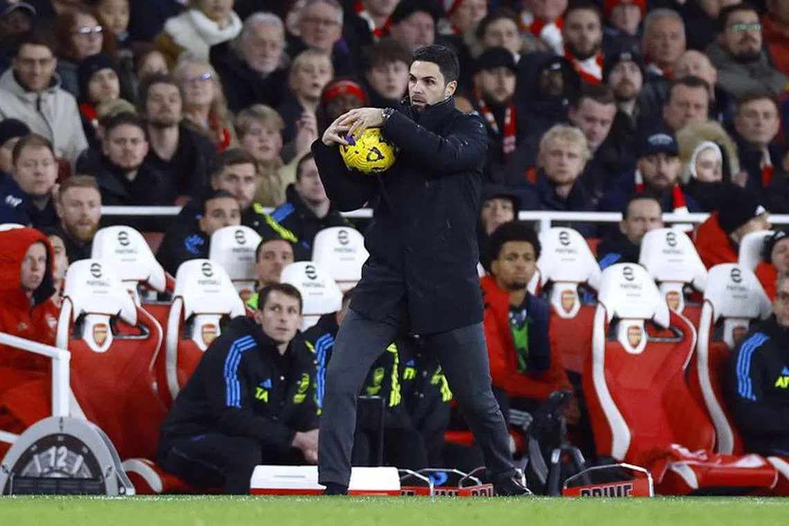 Soccer Football - Premier League - Arsenal v West Ham United - Emirates Stadium, London, Britain - December 28, 2023 Arsenal manager Mikel Arteta Action Images via Reuters/Peter Cziborra