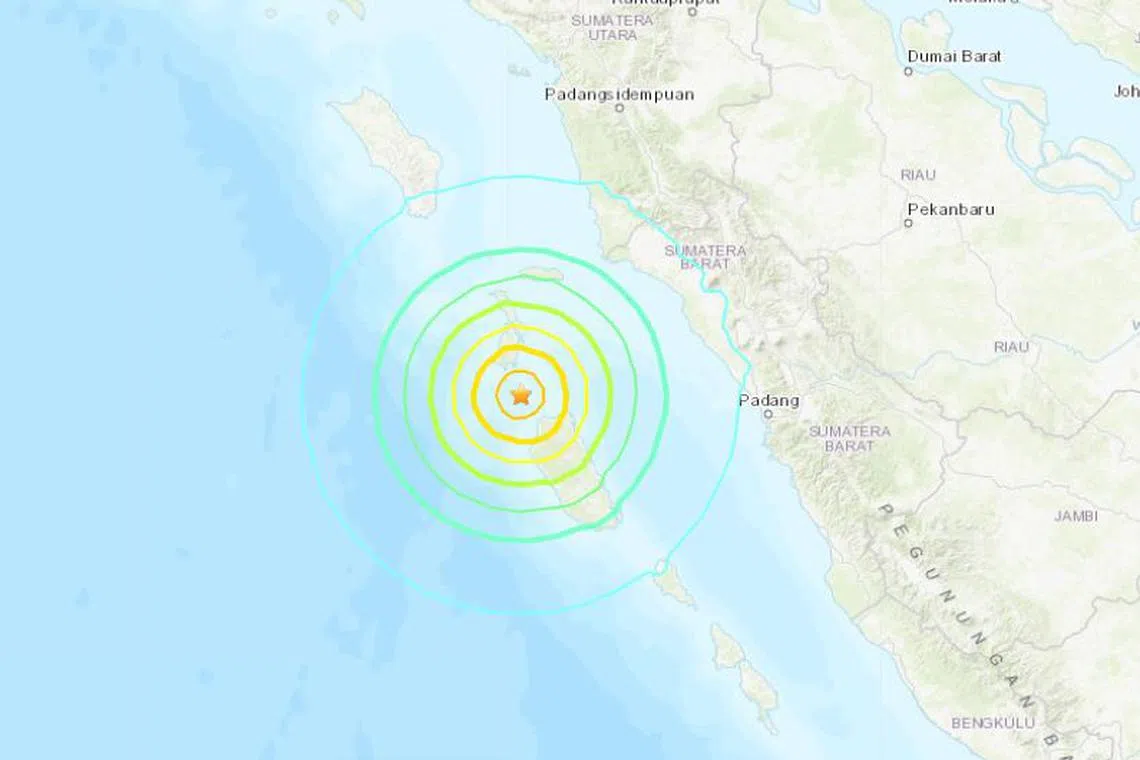 The quake was at a depth of 20 km.