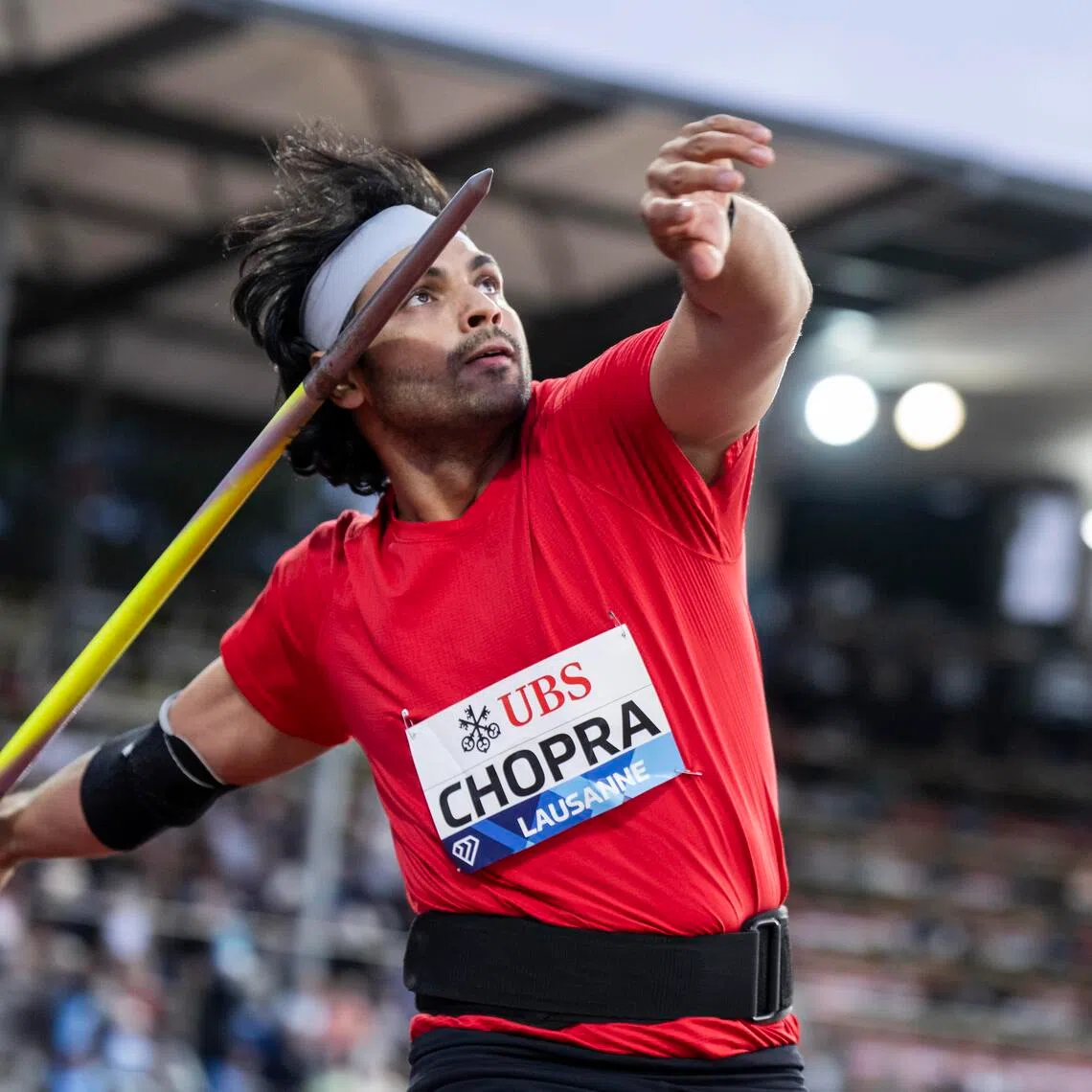 India’s javelin star Neeraj Chopra at the World Athletics Diamond League meeting in Lausanne, Switzerland on Aug 21, when he threw 88.05m for second place.