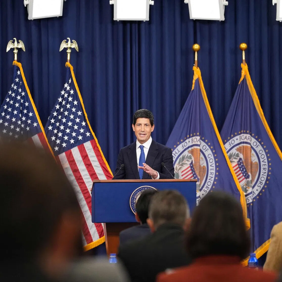 Kevin Warsh stuck to his commitment not to foreshadow the Fed’s future actions on Sept 16, instead focusing on this week’s meeting and how Fed officials currently see the economy.