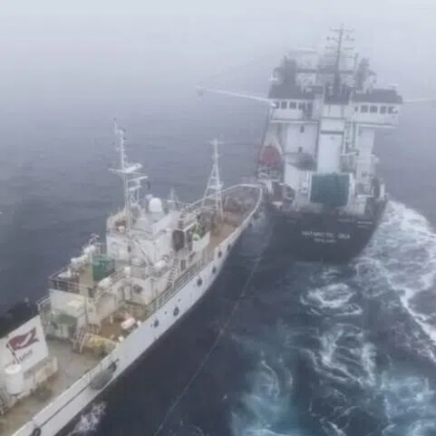 Aker Qrill, which owns the trawler, said it will be taking legal action against the other ship's owner. 