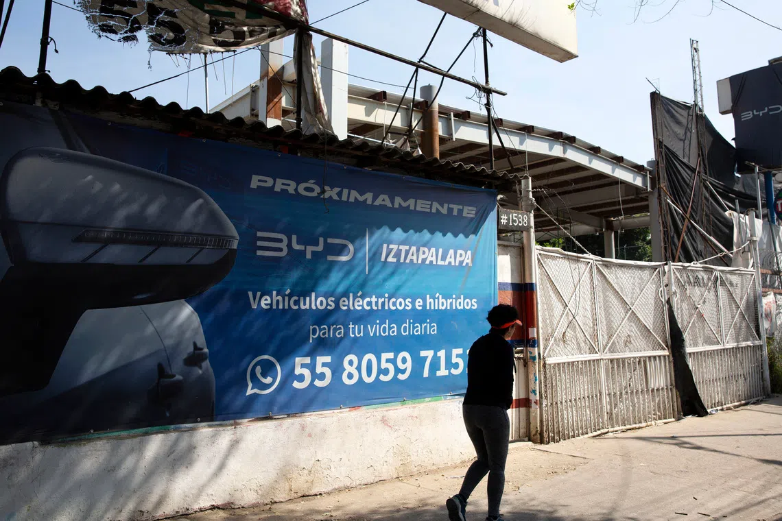 A BYD car dealership in Iztapalapa, Mexico City. US President-elect Donald Trump wants to adjust the United States-Mexico-Canada FTA to ensure that more Chinese vehicles and auto parts will not find their way to the US through Mexico. 
