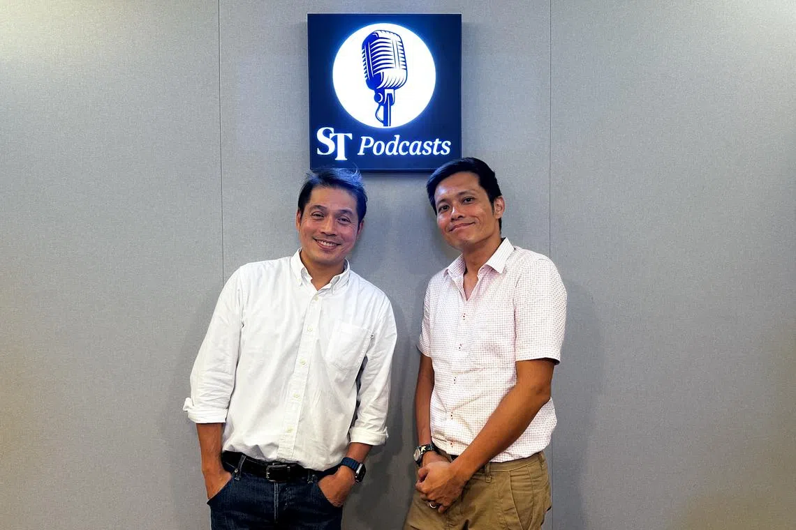 (From left) Dr Victor Kwan, who was in the motor trade for more than 20 years, and host Lee Nian Tjoe in the podcast studio.