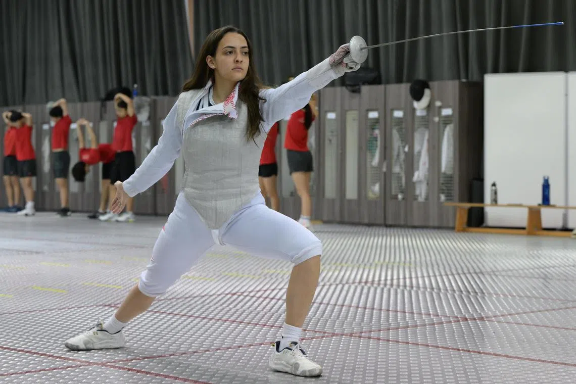 National fencer Amita Berthier, who qualified for the Paris Olympics in March. This will be Berthier's second Olympics.