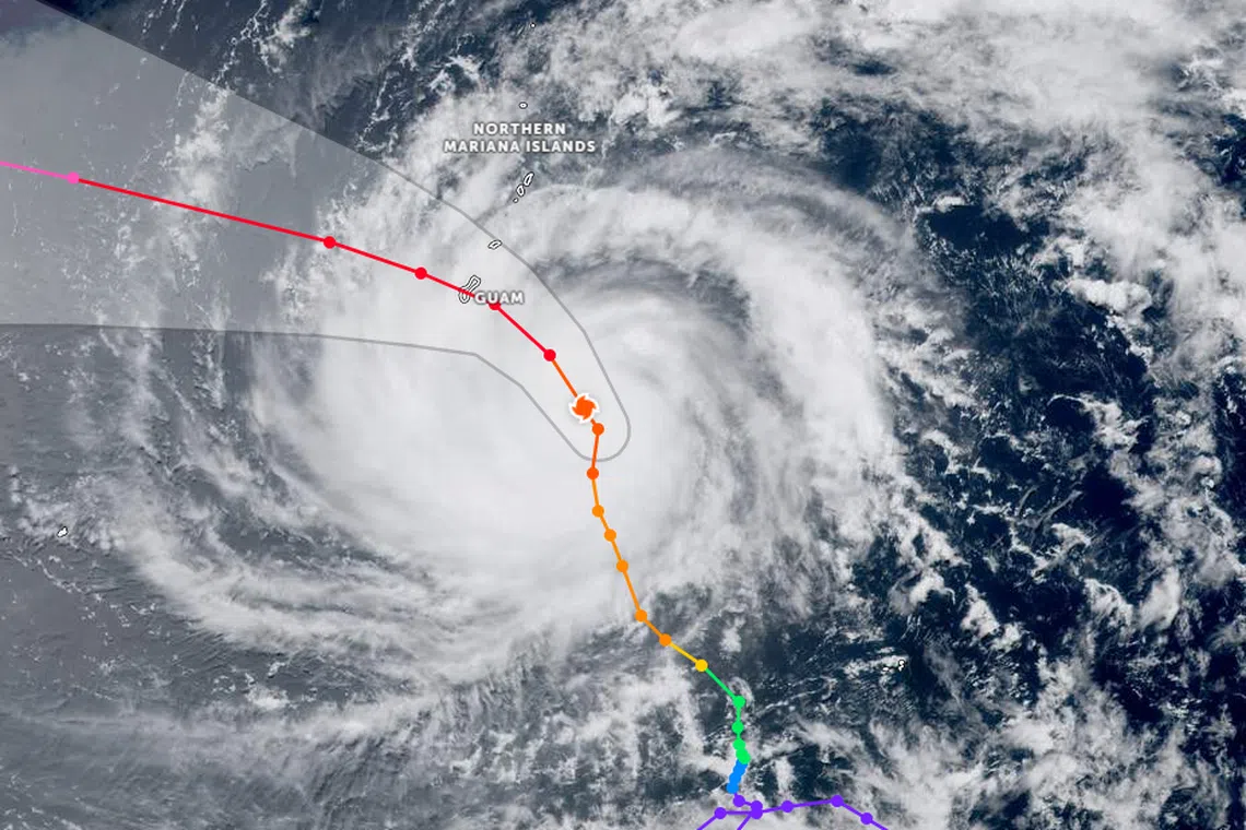 Typhoon Mawar is forecast to reach Guam on Wednesday morning and tear across the island with damaging winds for 24 hours.