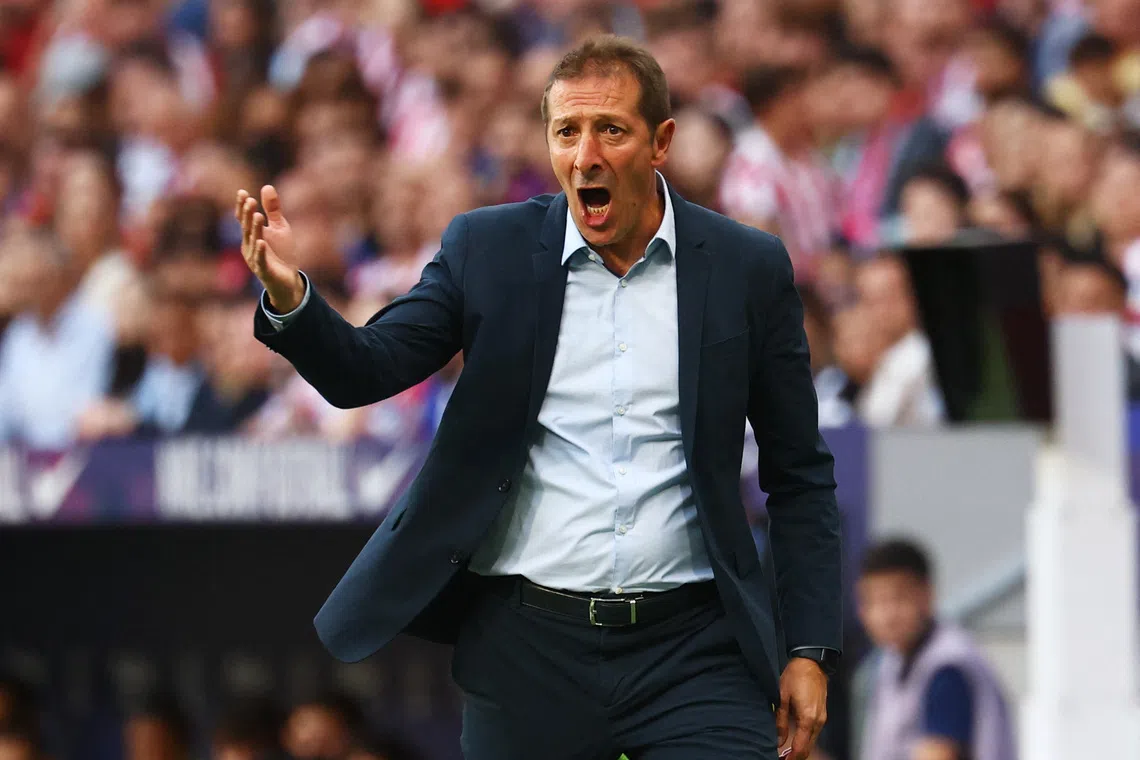 Soccer Football - LaLiga - Atletico Madrid v Osasuna - Riyadh Air Metropolitano, Madrid, Spain - September 16, 2026 Osasuna coach Luis Miguel Ramis reacts REUTERS/Susana Vera