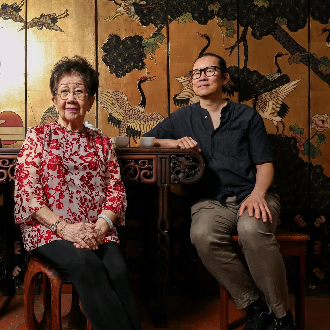 Cantonese opera doyenne Joanna Wong (centre), 87, is collaborating with her nephew and internationally acclaimed contemporary artist Ming Wong (right), on contemporary drama One Love, A Legacy.