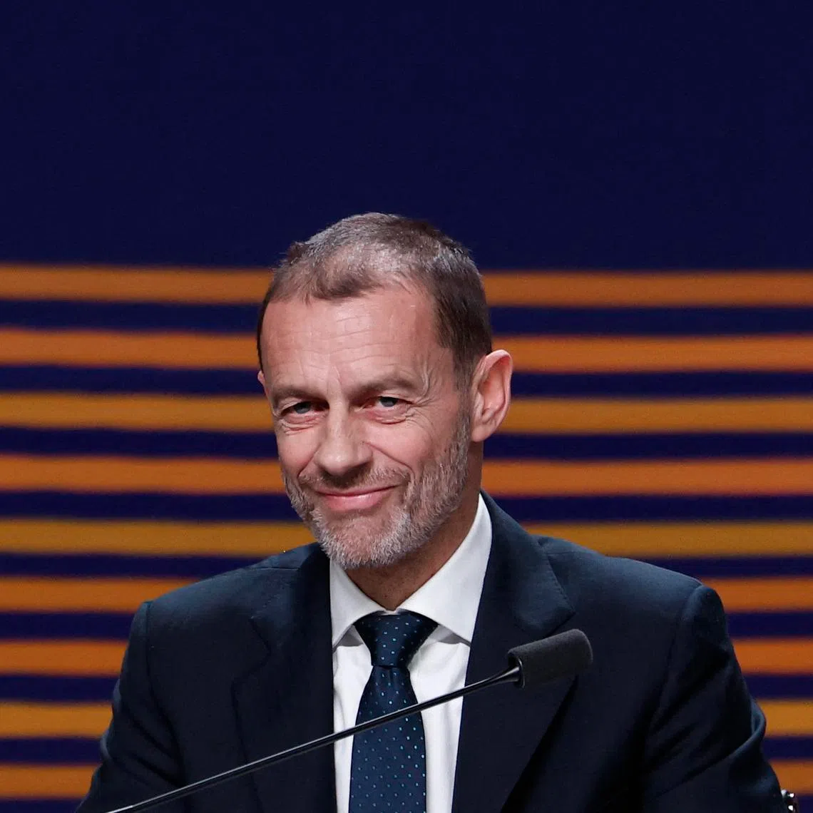 Soccer Football - 50th Ordinary UEFA Congress - Brussels Expo, Brussels, Belgium - February 12, 2026 UEFA president Aleksander Ceferin during the event REUTERS/Benoit Tessier