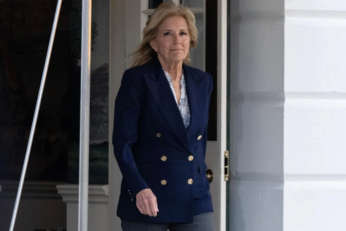 US First Lady Jill Biden departing for Walter Reed hospital, on Jan 11, 2023.