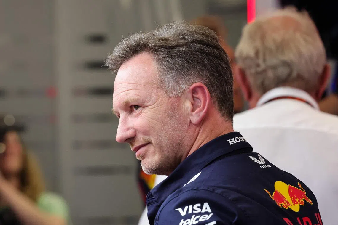 Red Bull principal Christian Horner appealed for his family's privacy to be respected after facing another barrage of questions about his conduct towards a female employee.