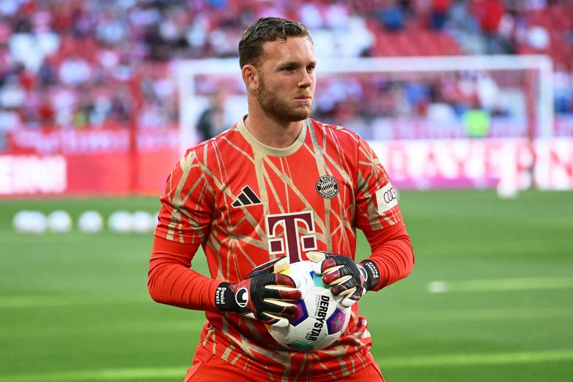 FILE PHOTO: Soccer Football - Bundesliga - Bayern Munich v VfL Wolfsburg - Allianz Arena, Munich, Germany - May 12, 2024 Bayern Munich's Daniel Peretz during the warm up before the match REUTERS/Angelika Warmuth