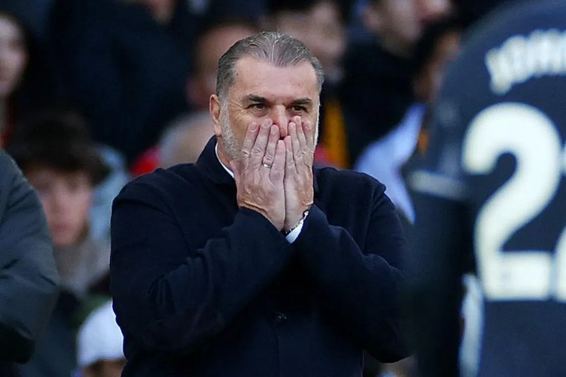 Soccer Football - Premier League - Wolverhampton Wanderers v Tottenham Hotspur - Molineux Stadium, Wolverhampton, Britain - November 11, 2023  Tottenham Hotspur manager Ange Postecoglou REUTERS/Carl Recine