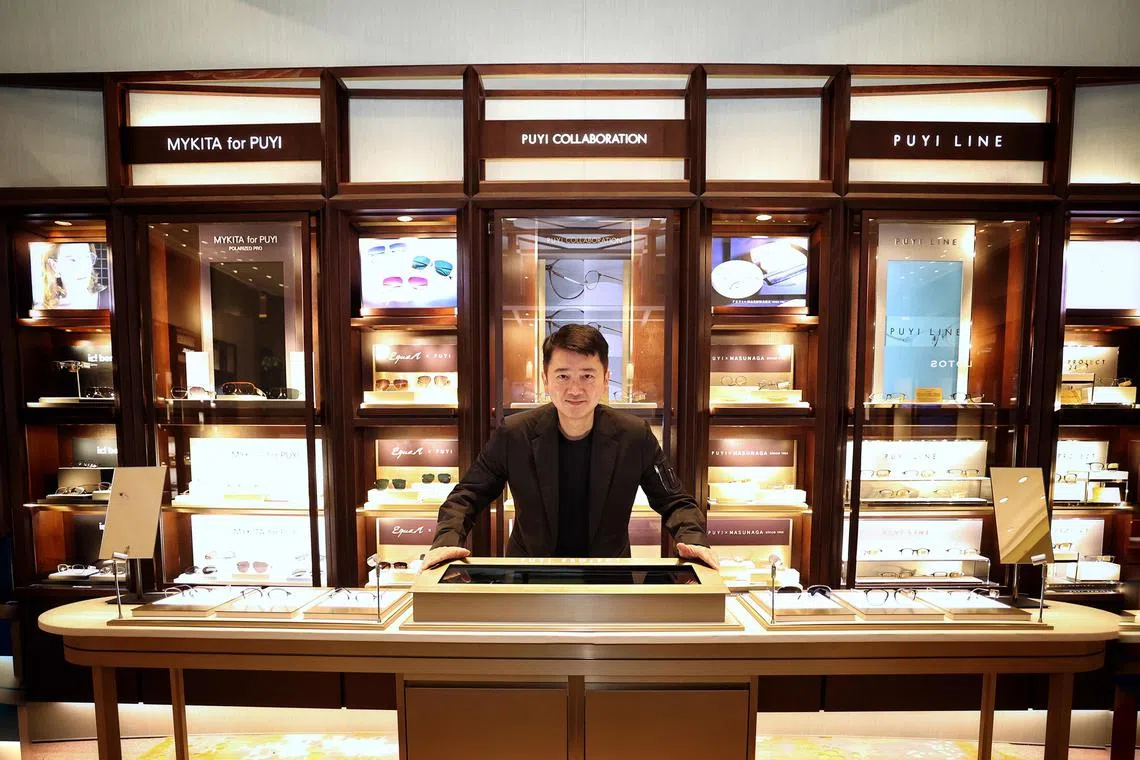 Mr Jeffery Yau, founder and chief executive of luxury eyewear retailer Puyi Optical, opened his first Singapore store in The Shoppes at Marina Bay Sands. The company currently has 96 stores in Asia. 