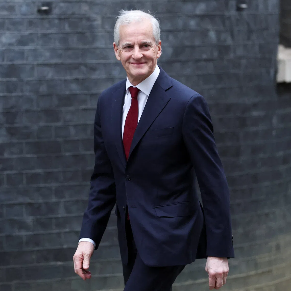 Norway's Prime Minister Jonas Gahr Stoere arrives to meet with British Prime Minister Keir Starmer, at Downing Street, in London, Britain, December 4, 2025. REUTERS/Hannah McKay